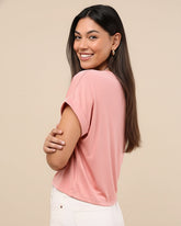 Solid Light Pink Cotton T-Shirt